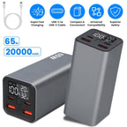 20000mah 65W USB-C PD Laptop Power Bank Fast Charging