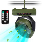 20000mAh Rechargeable Oscillating Camping Fan with Flashlight Hanging Hook Remote Control