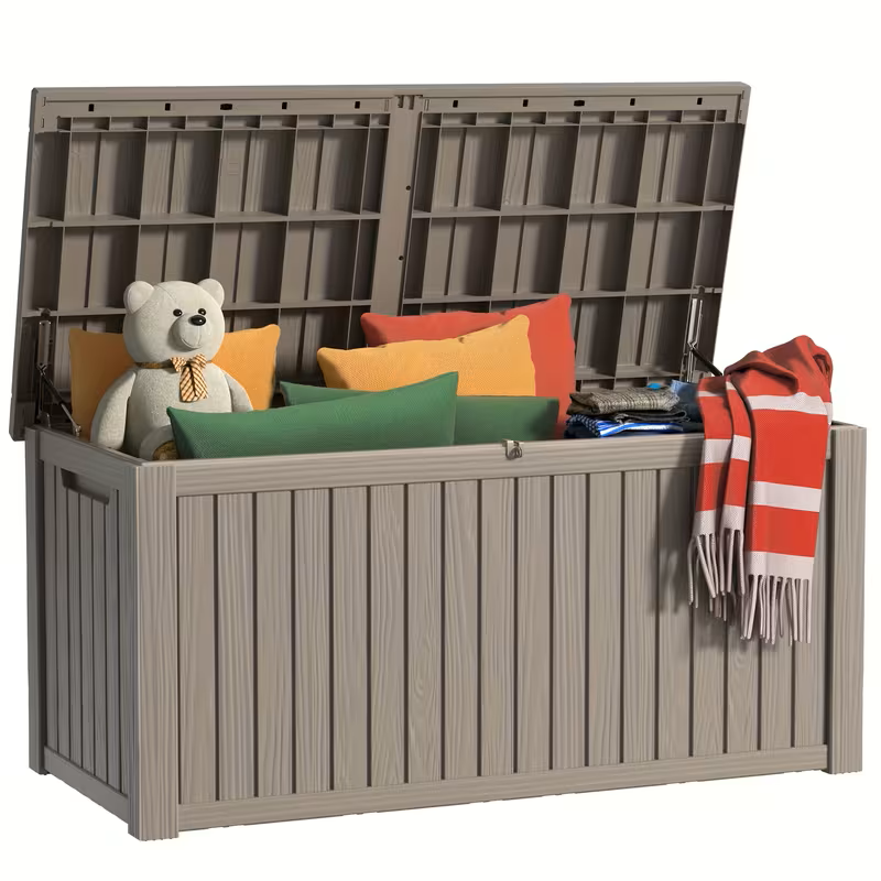 75 Gallon Heavy-Duty Outdoor Deck Box - Waterproof, Lockable