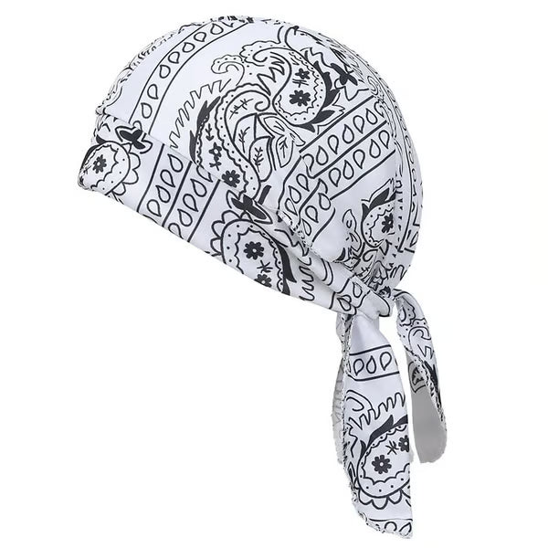 Paisley Pattern Durag Adjustable Head Wrap, Breathable Quick-Dry Helmet Liner