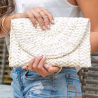 Foldover Straw Clutch