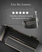Microfiber Leather Ratchet Belt – No Holes, Custom Fit, 1.3" Strap