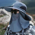 Wide Brim Sun Hat, Men's Safari Hat, 360° Sun Protection, UPF50+, Shade Hat, Insect Repellent, Mesh, Breathable, UV Protection
