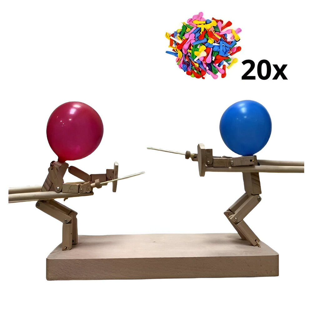 Wooden fencing puppets game