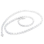 21.25CT Lab Grown Oval Diamond Graduated Tennis Necklace Platinum & 14K