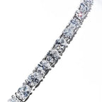 21.25CT Lab Grown Oval Diamond Graduated Tennis Necklace Platinum & 14K