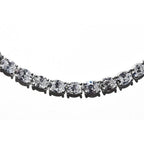 21.25CT Lab Grown Oval Diamond Graduated Tennis Necklace Platinum & 14K