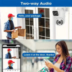 8MP Dual Lens WiFi PTZ Security Camera – Night Vision & Two-Way Audio