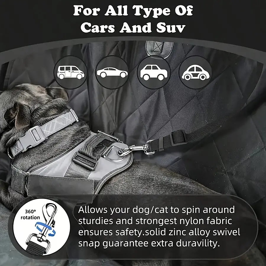 Dog Safety Leash for Vehicles, Pet Car Seatbelt Leash, Dog Vehicle Safety Belt Clip, Gift for Dogs,Universal Harness Straps