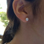 2.15 Ct Diamond Stud Earrings Natural Round Real 14k White Gold Martini F-G/I1