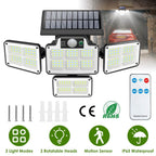 216 LEDs  Solar Outdoor Light Motion Sensor Security Wireless Lamp