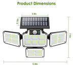 216 LEDs  Solar Outdoor Light Motion Sensor Security Wireless Lamp