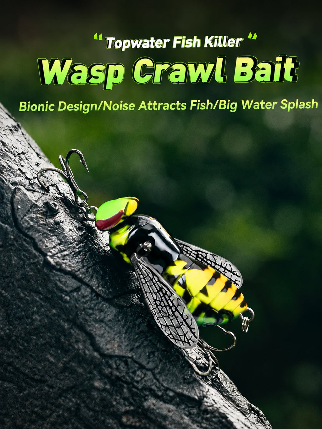 Bionic Wasp Topwater Lure That Triggers Explosive Strikes