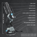 21V 4-6 Inch Cordless Chainsaw Kit with Built-in Lubrication, Battery and Charger