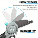 21V 4-6 Inch Cordless Chainsaw Kit with Built-in Lubrication, Battery and Charger
