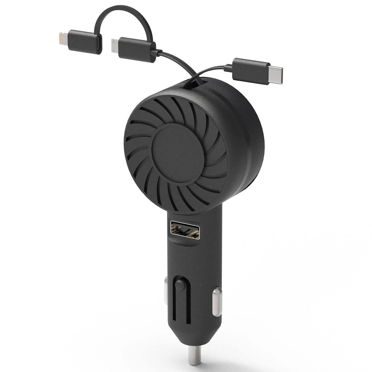 21W 3-in-1 Retractable Car Phone Charger