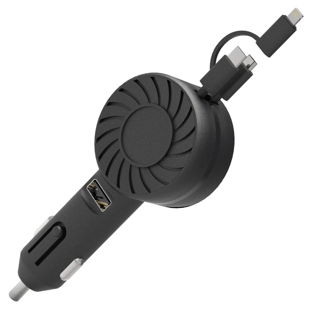 21W 3-in-1 Retractable Car Phone Charger