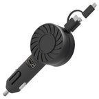 21W 3-in-1 Retractable Car Phone Charger