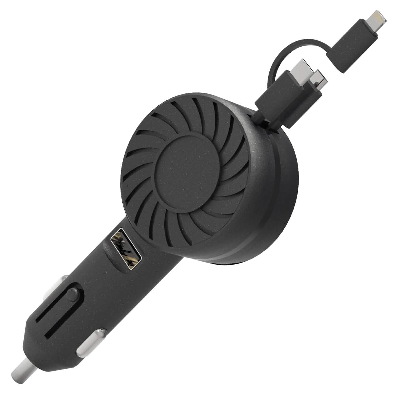 21W 3-in-1 Retractable Car Phone Charger