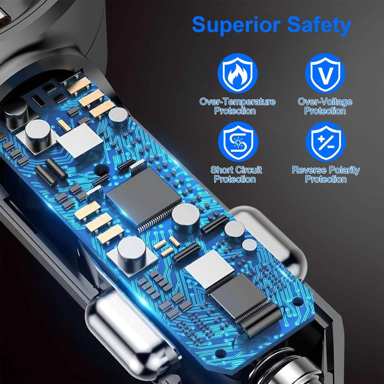 21W 3-in-1 Retractable Car Phone Charger