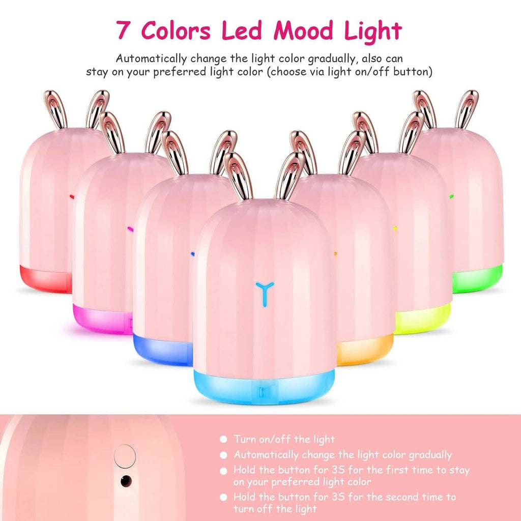 220ml Cool Mist Humidifier Ultrasonic Air Diffuser Atomizer with 7 Color