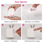 220ml Cool Mist Humidifier Ultrasonic Air Diffuser Atomizer with 7 Color