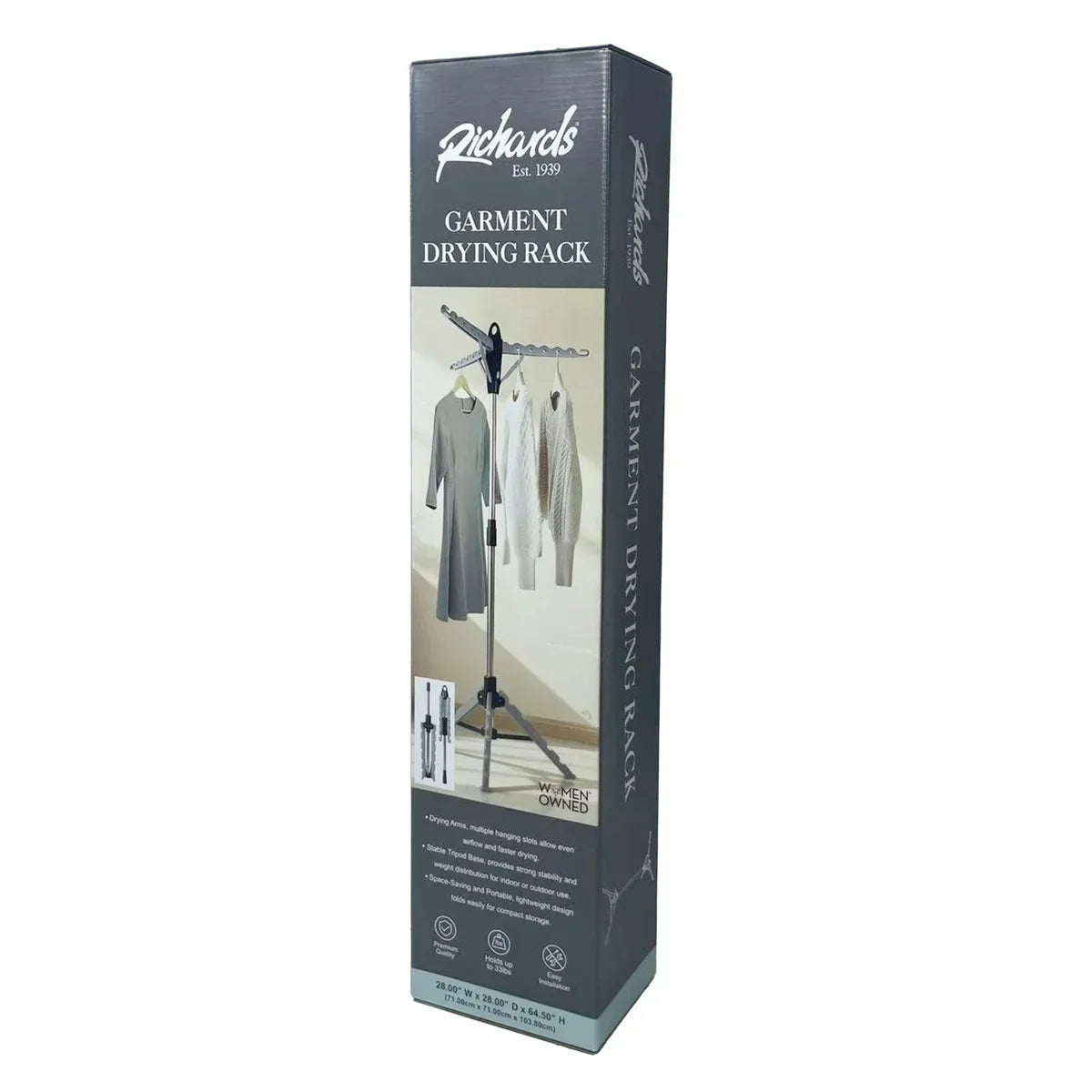 Silver Foldable Tripod Garment Drying Rack
