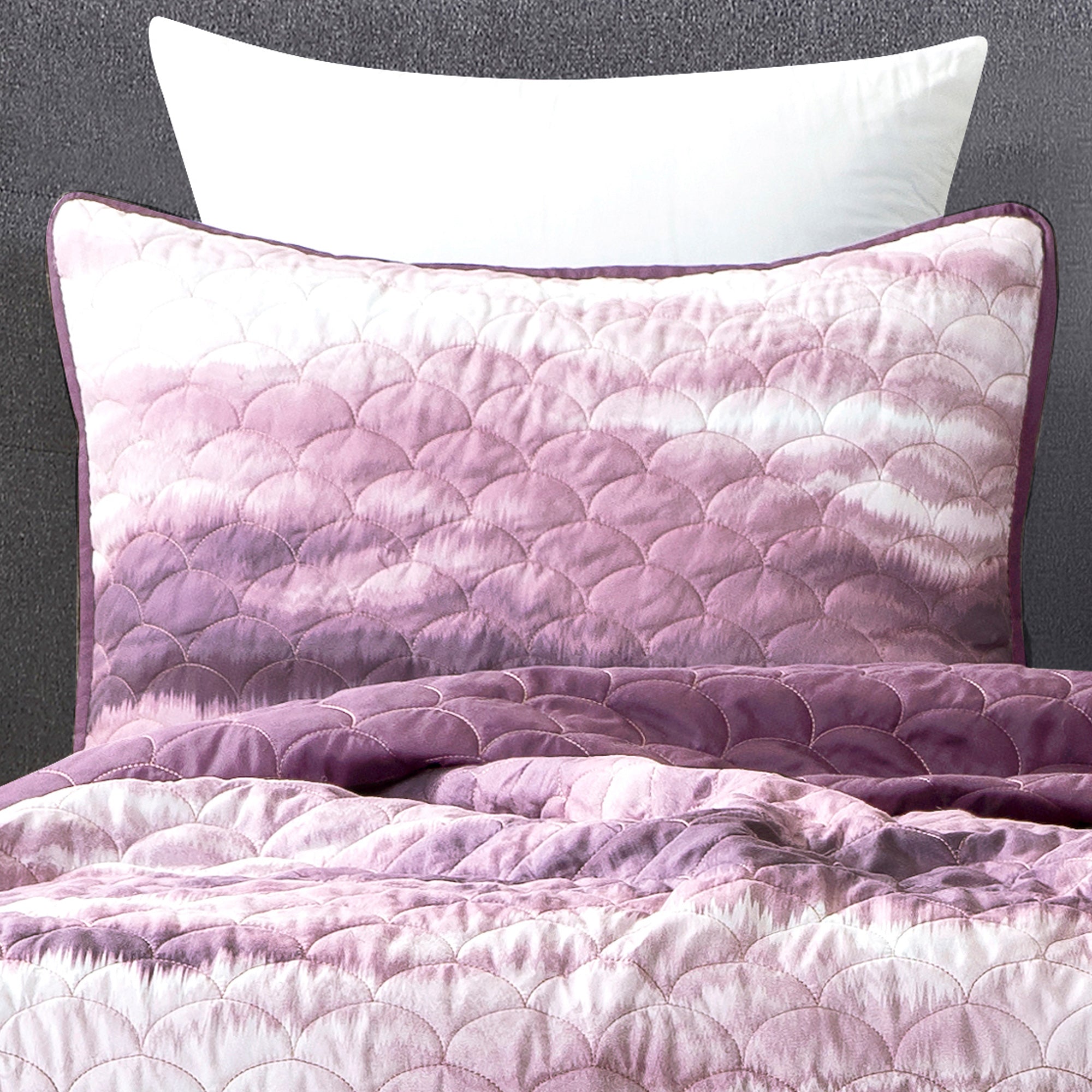 Reversible 3-Piece Bedspread Set - Watercolor Tie-Dye Quilted Bedding Coverlet with Pillow Shams