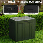 35 Gallon Outdoor Resin Storage Box – Black/Wood Grain