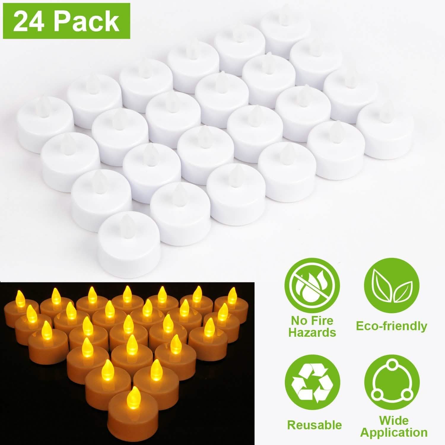 24-Piece: Flameless LED Tealight Candles