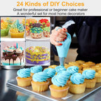24-Piece: Stainless Steel Cake Decorating Supplies Kit