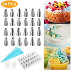 24-Piece: Stainless Steel Cake Decorating Supplies Kit