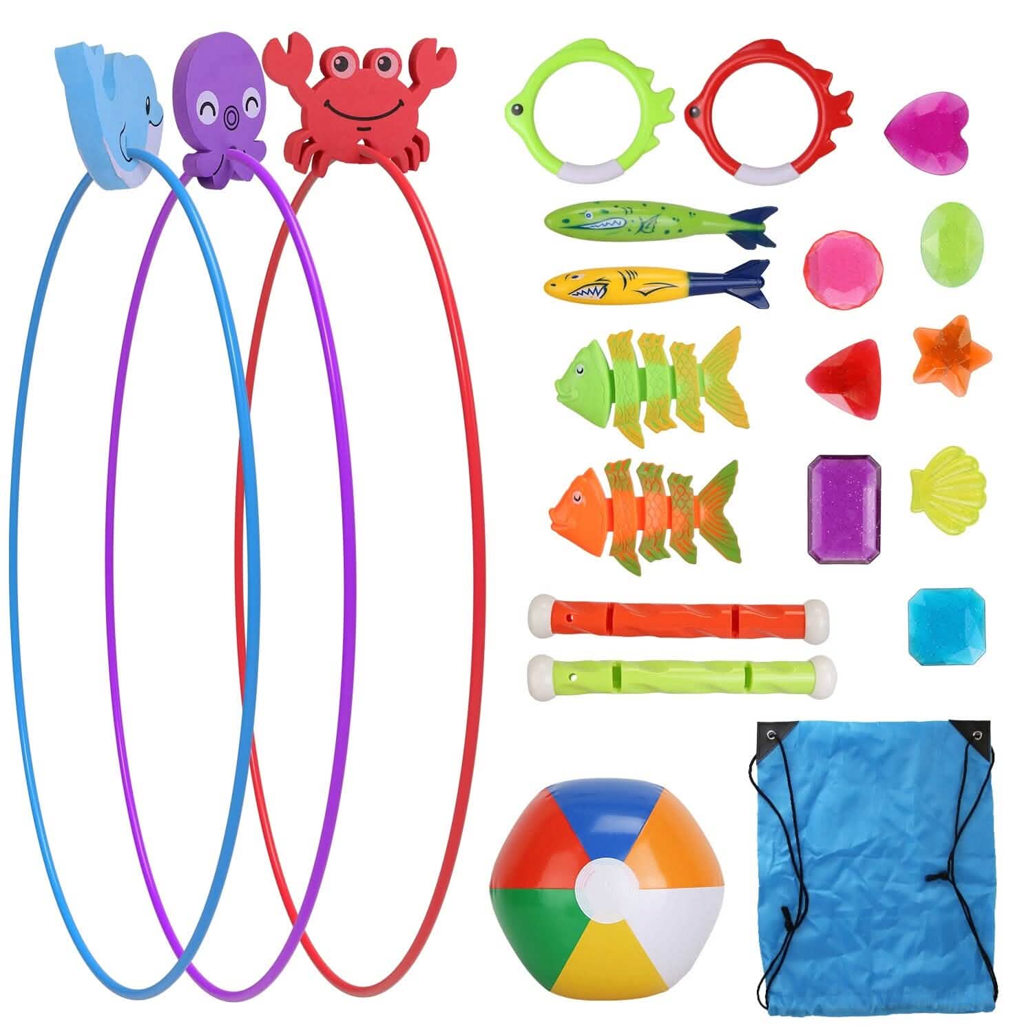 24-Pieces: Diving Toys Swimming Pool for Aged 3+ Years Old