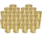 24-Pieces Gold Votive Tealights Candle Holder Mercury Glass