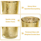 24-Pieces Gold Votive Tealights Candle Holder Mercury Glass