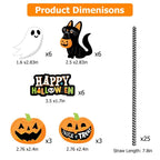 24-Pieces: Halloween Party Striped Decorative Paper Straws
