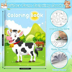 24-Pieces: Mini Coloring Books with 24 Stacking Crayons, Farm Themed