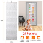 24-Pocket: Over the Door Shoes Rack Crystal Clear Organizer