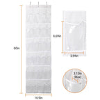 24-Pocket: Over the Door Shoes Rack Crystal Clear Organizer