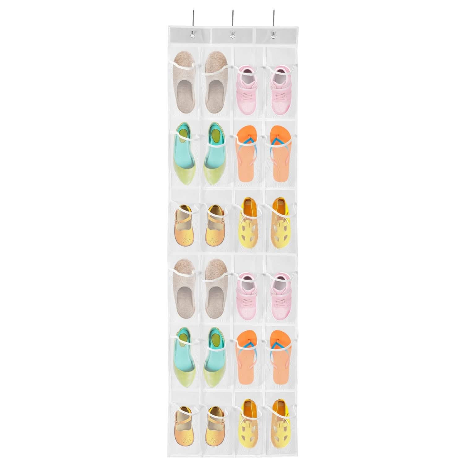 24 Pockets Over the Door Shoe Rack