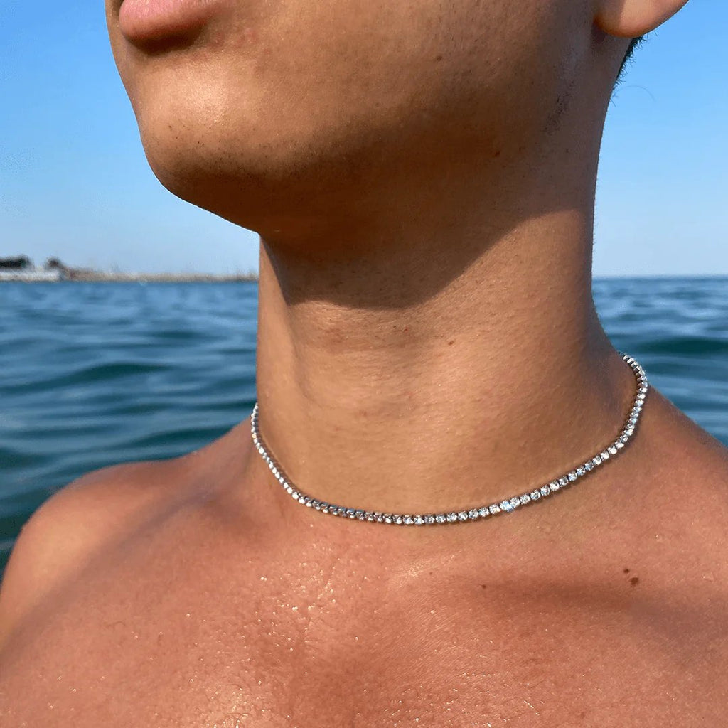 "Crystal' Tennis Necklace