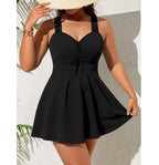 Women's Two-Piece Swimsuit Set – Skirted Bikini with Boxer Shorts