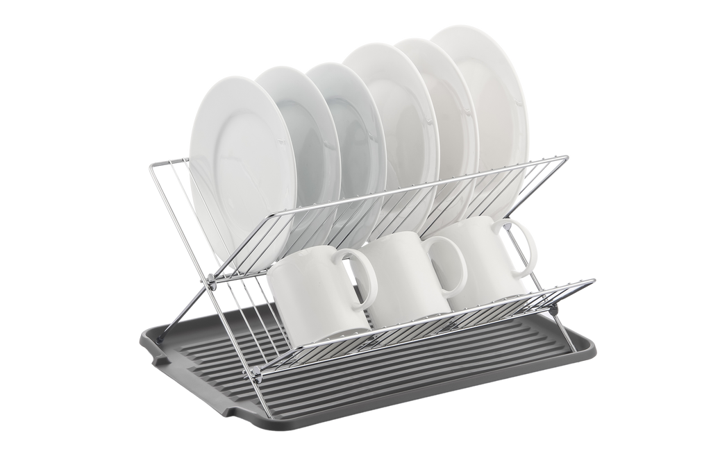 17 inch X Shaped Stainless Steel 2-Tier Dish Rack for Kitchen Counter