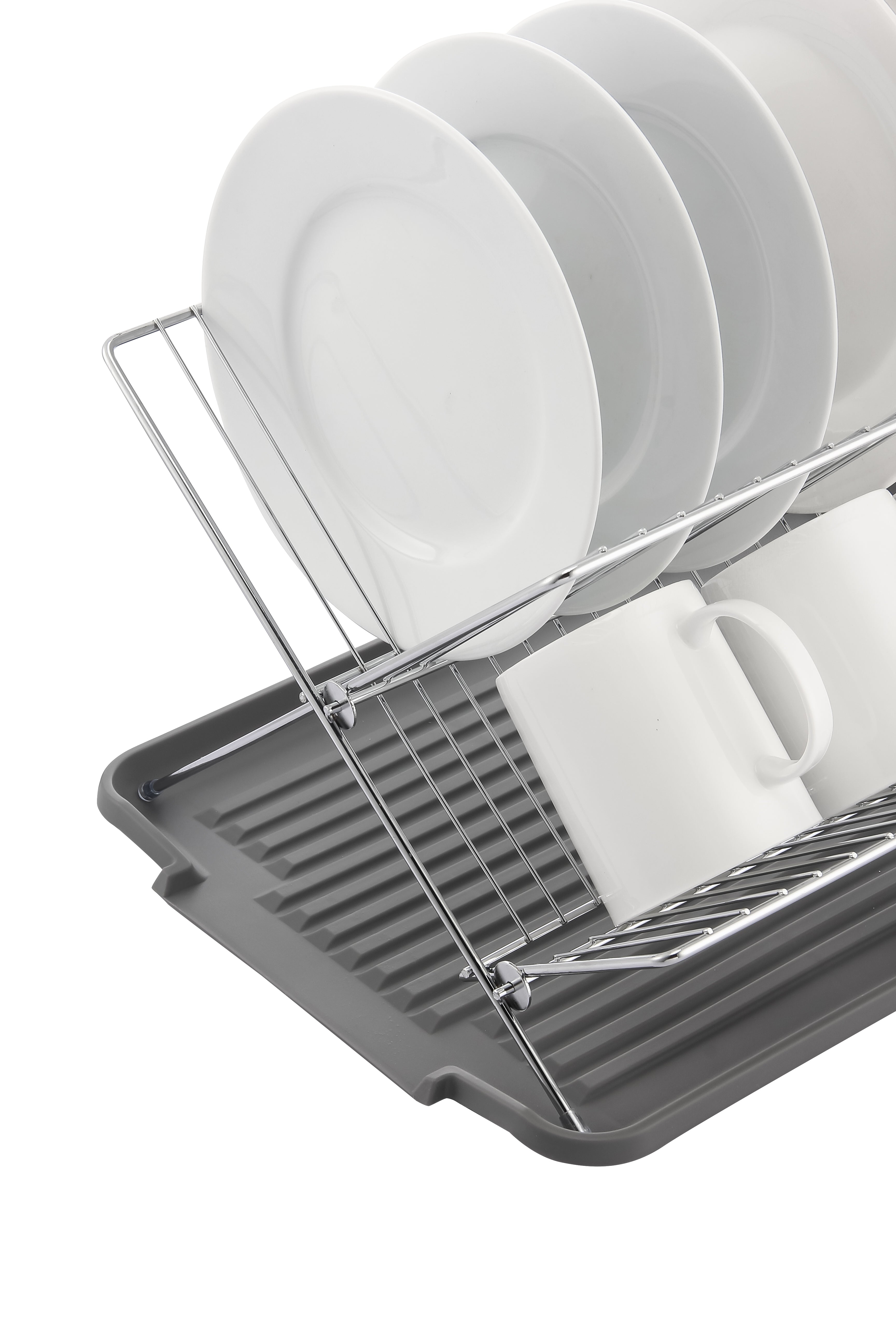 17 inch X Shaped Stainless Steel 2-Tier Dish Rack for Kitchen Counter