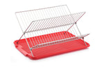 17 inch X Shaped Stainless Steel 2-Tier Dish Rack for Kitchen Counter