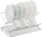 17 inch X Shaped Stainless Steel 2-Tier Dish Rack for Kitchen Counter