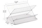 17 inch X Shaped Stainless Steel 2-Tier Dish Rack for Kitchen Counter