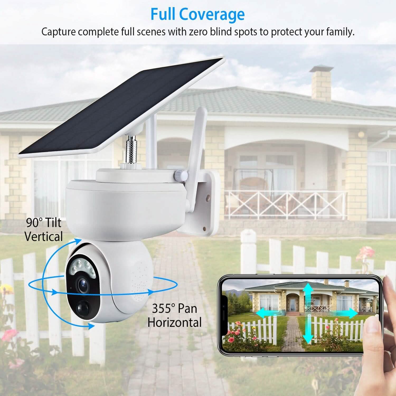 2.4G Wifi Solar Wireless 1080P Surveillance Camera with Flood Light Night Vision