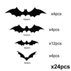 3D PVC Halloween Bats Wall Stickers