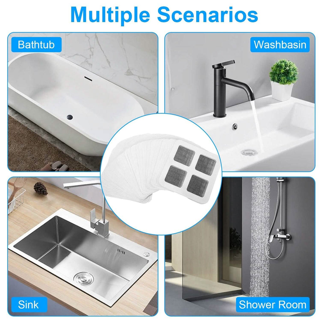 25-Pack:  3.94 x 3.94" Disposable Floor Drain Sticker Hair Catcher